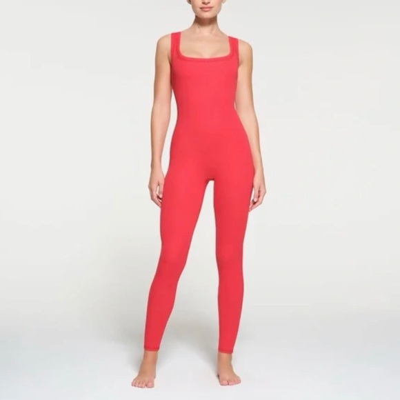 SKIMS Pants - SKIMS RED COTTON RIB TANK CATSUIT